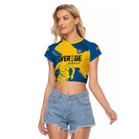 Custom Football 2026 Sweden Raglan Cropped T Shirt Sverige Blagult Tillsammans