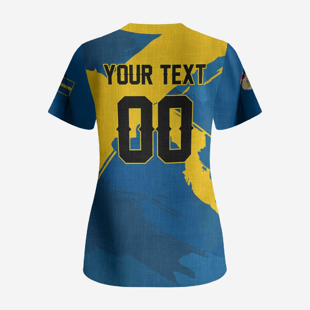 Custom Football 2026 Sweden Scrub Top Sverige Blagult Tillsammans