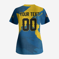 Custom Football 2026 Sweden Scrub Top Sverige Blagult Tillsammans
