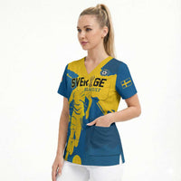 Custom Football 2026 Sweden Scrub Top Sverige Blagult Tillsammans