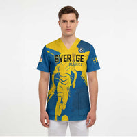 Custom Football 2026 Sweden Scrub Top Sverige Blagult Tillsammans