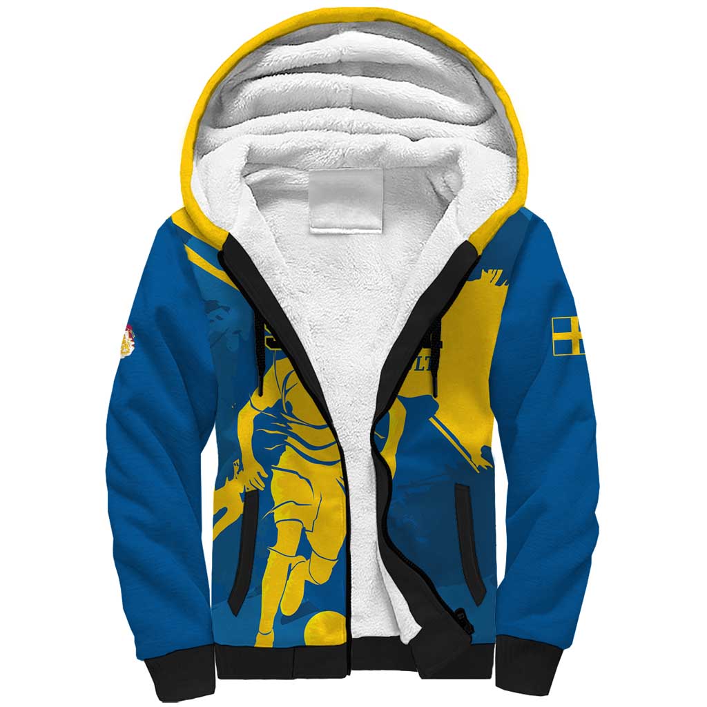 Custom Football 2026 Sweden Sherpa Hoodie Sverige Blagult Tillsammans
