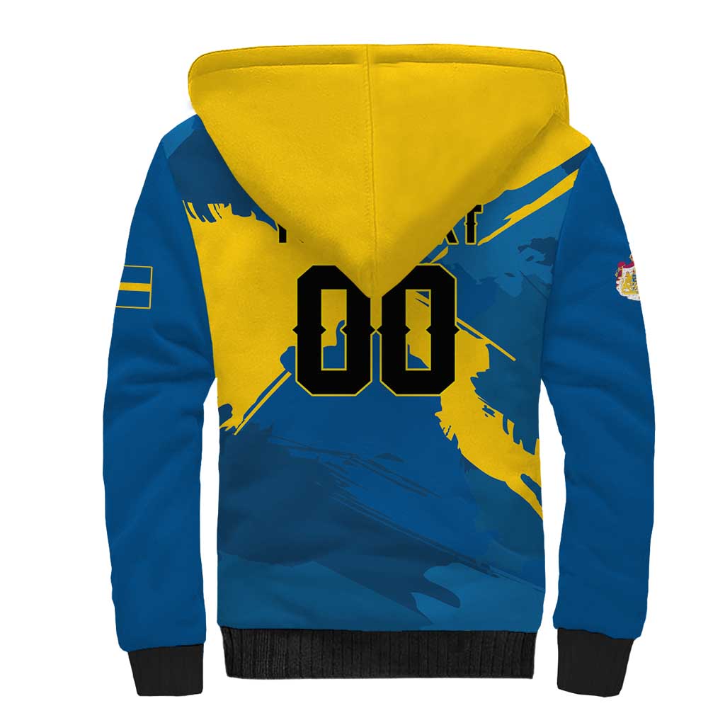 Custom Football 2026 Sweden Sherpa Hoodie Sverige Blagult Tillsammans