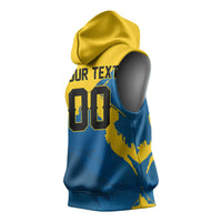 Custom Football 2026 Sweden Sleeveless Hoodie Sverige Blagult Tillsammans
