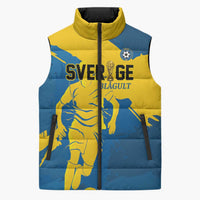 Custom Football 2026 Sweden Sleeveless Puffer Jacket Sverige Blagult Tillsammans