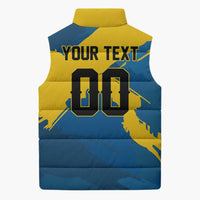 Custom Football 2026 Sweden Sleeveless Puffer Jacket Sverige Blagult Tillsammans