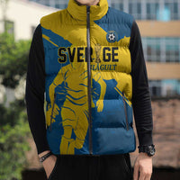 Custom Football 2026 Sweden Sleeveless Puffer Jacket Sverige Blagult Tillsammans