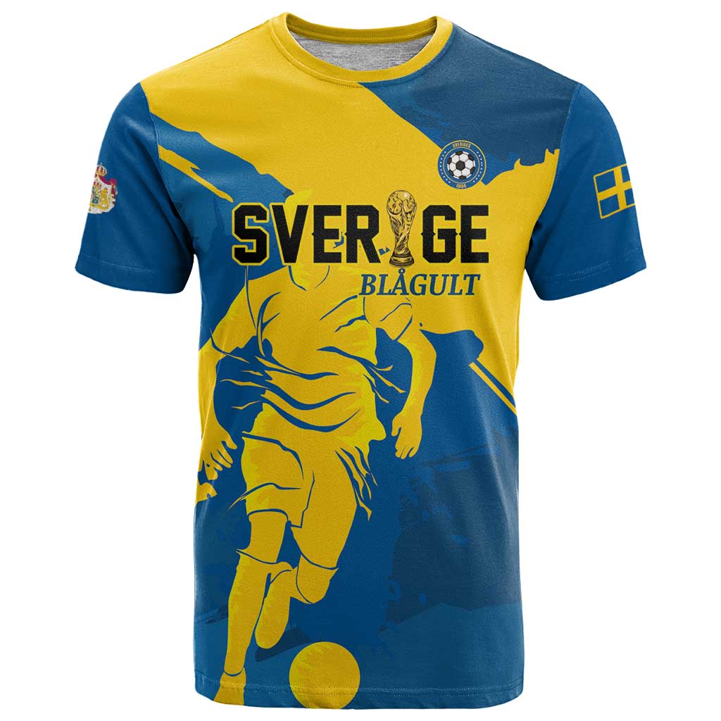 Custom Football 2026 Sweden T Shirt Sverige Blagult Tillsammans