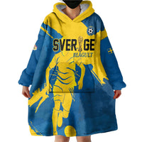 Custom Football 2026 Sweden Wearable Blanket Hoodie Sverige Blagult Tillsammans