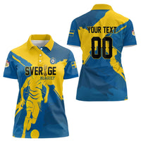 Custom Football 2026 Sweden Women Polo Shirt Sverige Blagult Tillsammans