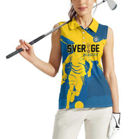 Custom Football 2026 Sweden Women Sleeveless Polo Shirt Sverige Blagult Tillsammans