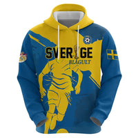 Custom Football 2026 Sweden Zip Hoodie Sverige Blagult Tillsammans