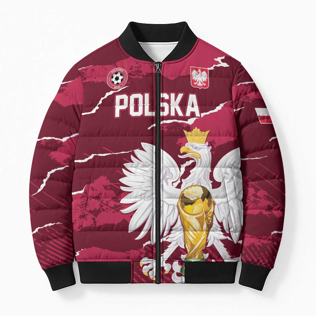 Custom Football 2026 Poland Bomber Puffer Jacket Go Polska Eagles