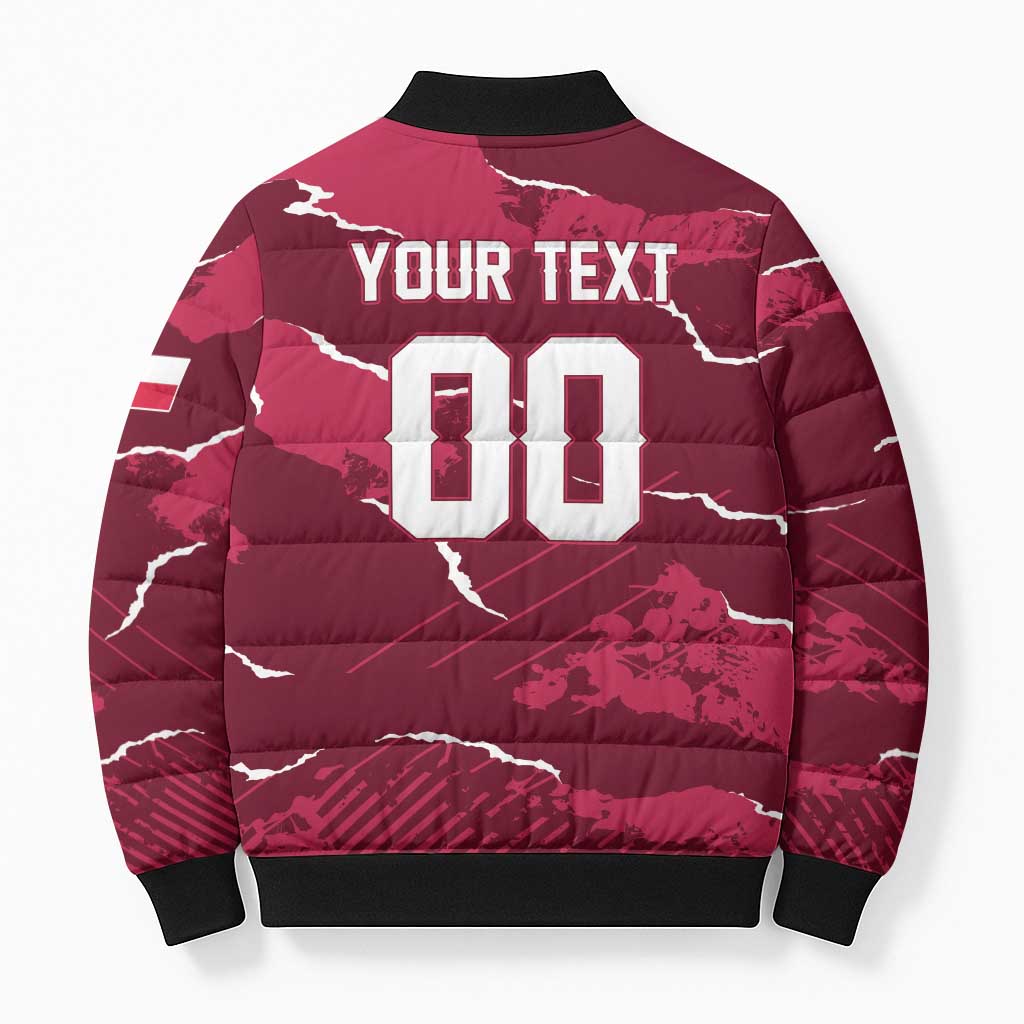 Custom Football 2026 Poland Bomber Puffer Jacket Go Polska Eagles