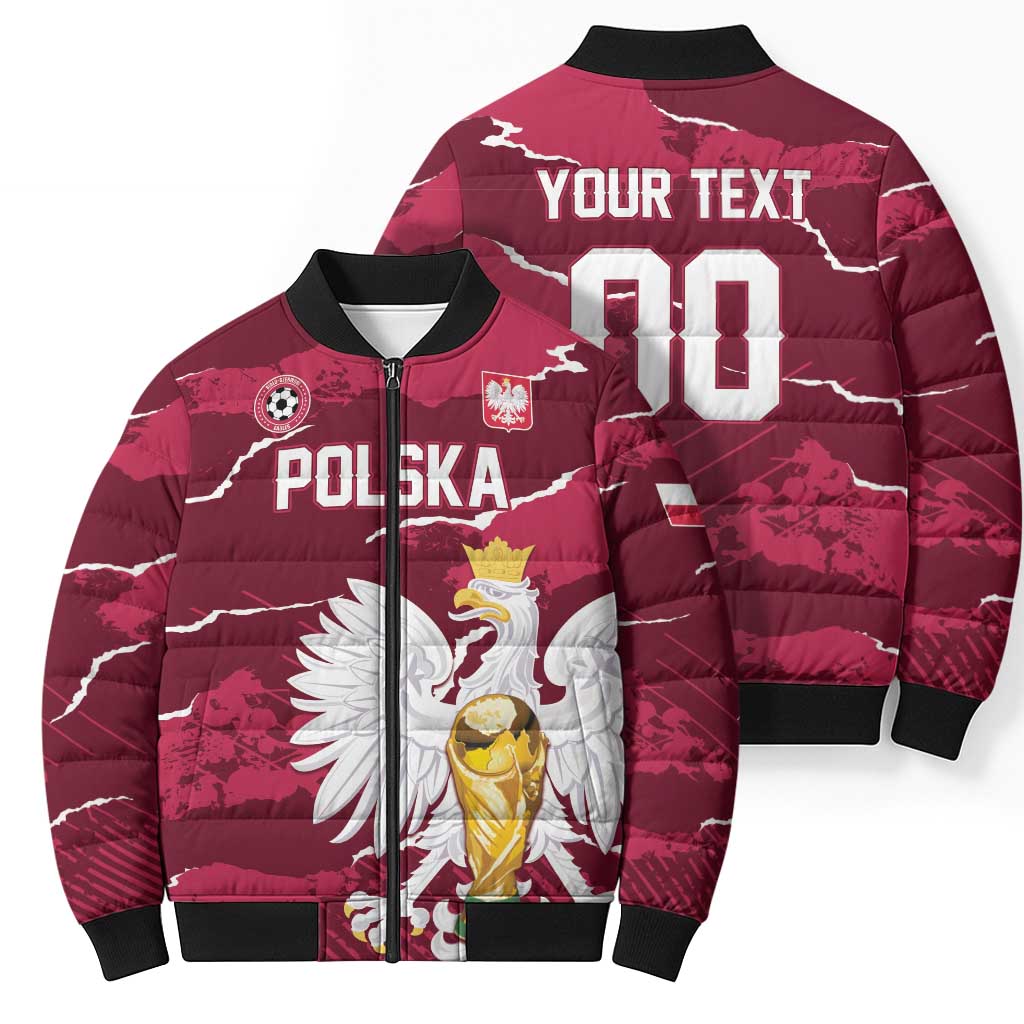 Custom Football 2026 Poland Bomber Puffer Jacket Go Polska Eagles
