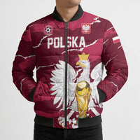 Custom Football 2026 Poland Bomber Puffer Jacket Go Polska Eagles