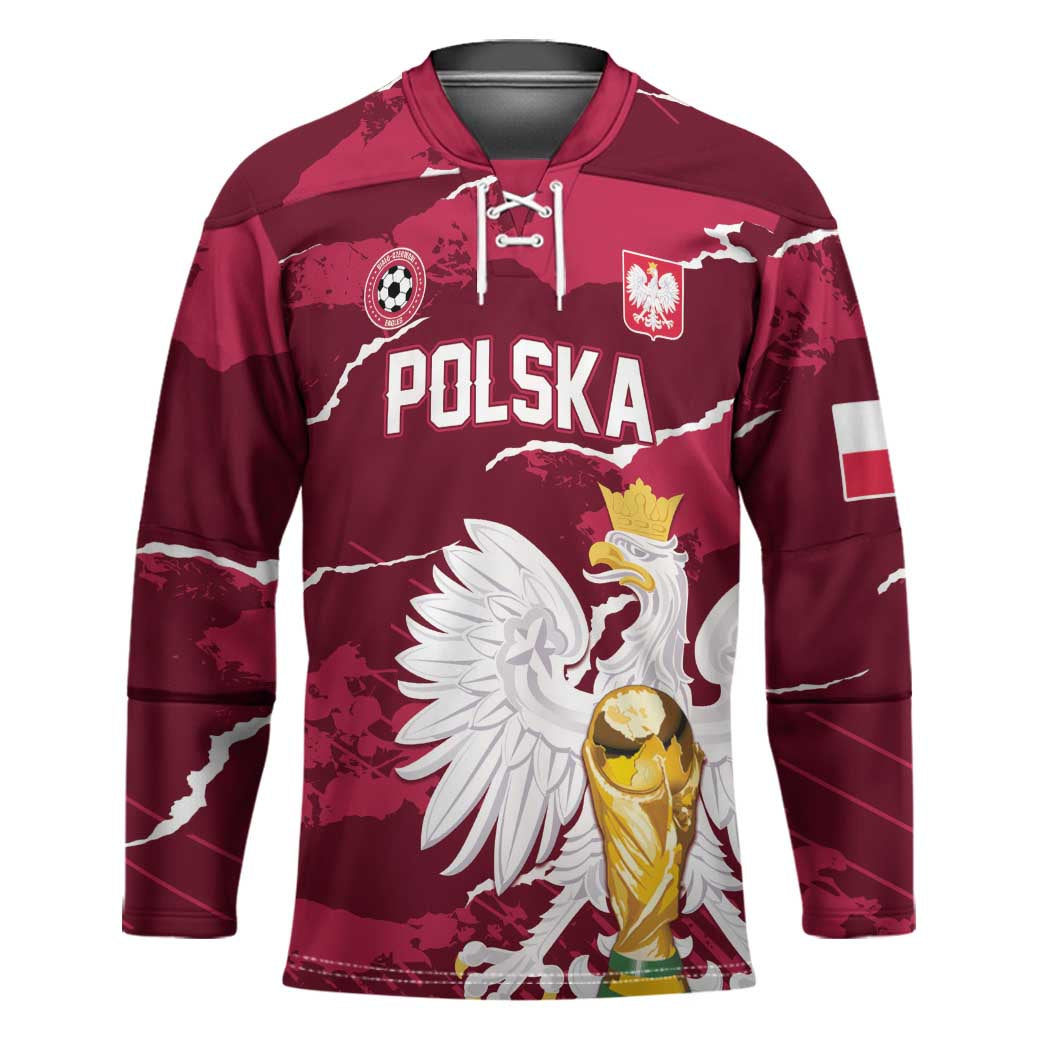 Custom Football 2026 Poland Hockey Jersey Go Polska Eagles