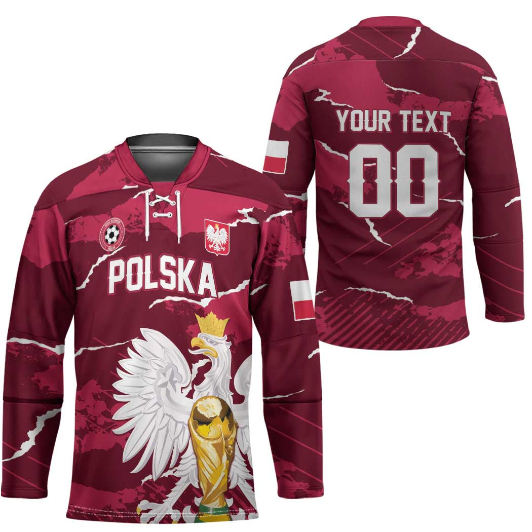 Custom Football 2026 Poland Hockey Jersey Go Polska Eagles