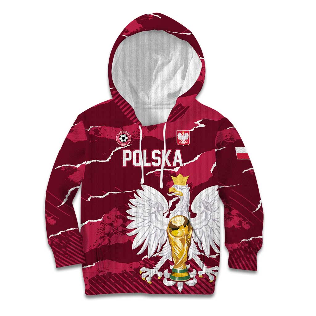 Custom Football 2026 Poland Kid Hoodie Go Polska Eagles