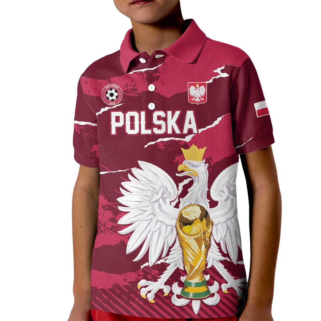 Custom Football 2026 Poland Kid Polo Shirt Go Polska Eagles