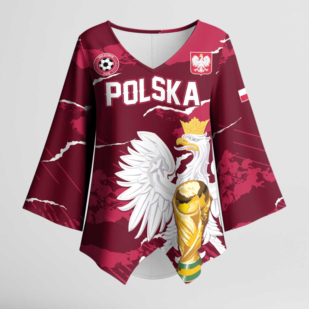 Custom Football 2026 Poland Kimono Sleeve Blouse Go Polska Eagles