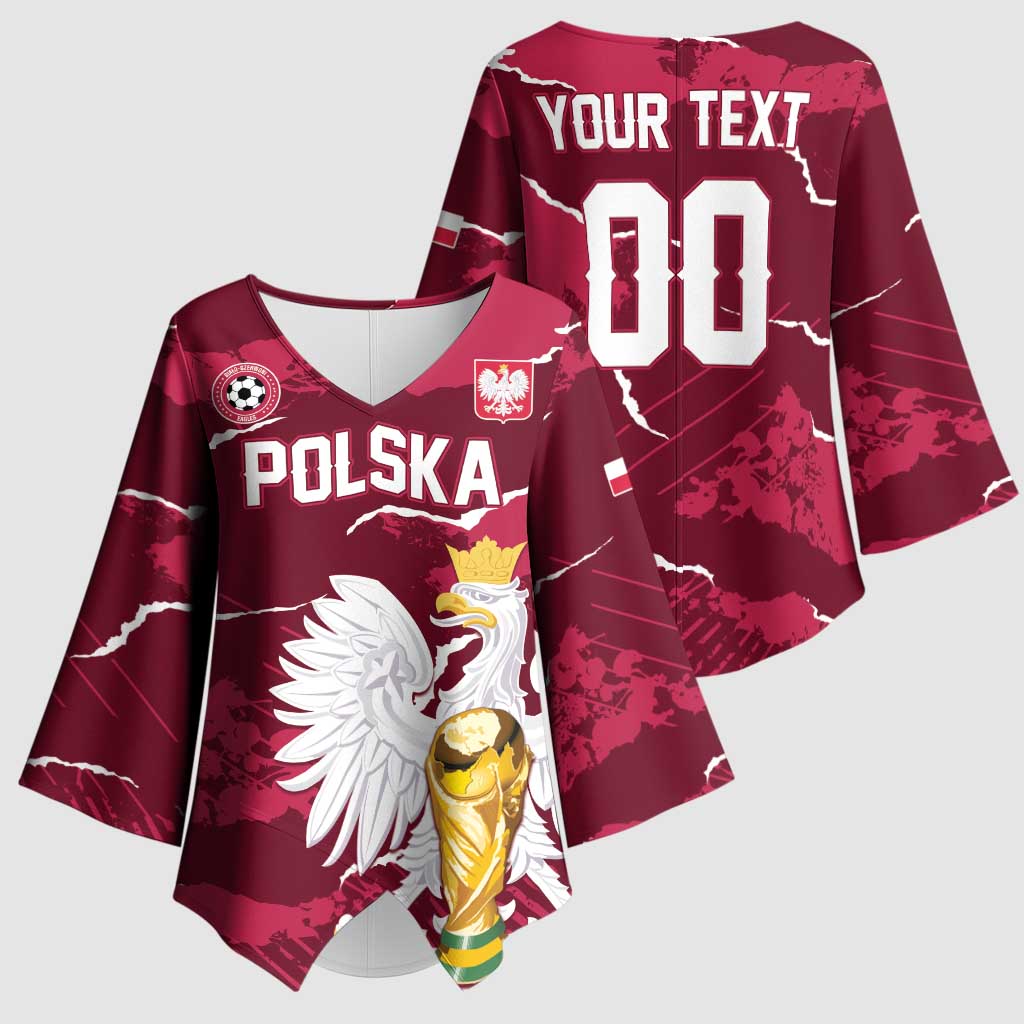 Custom Football 2026 Poland Kimono Sleeve Blouse Go Polska Eagles