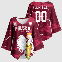Custom Football 2026 Poland Kimono Sleeve Blouse Go Polska Eagles