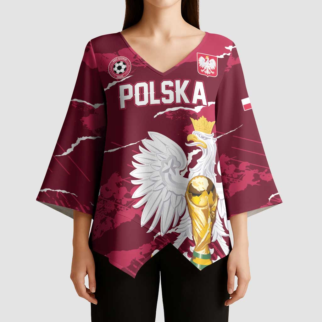 Custom Football 2026 Poland Kimono Sleeve Blouse Go Polska Eagles