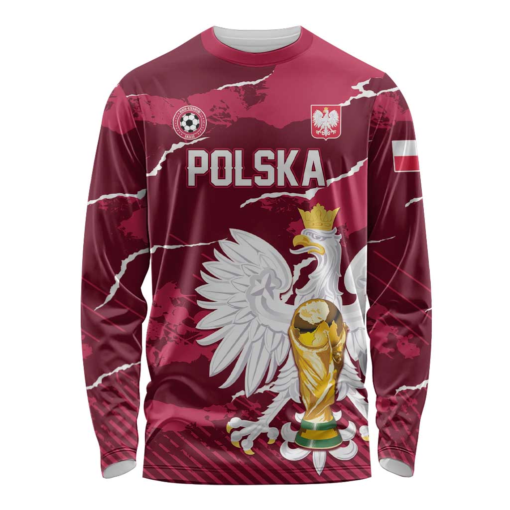Custom Football 2026 Poland Long Sleeve Shirt Go Polska Eagles