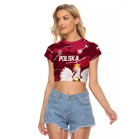 Custom Football 2026 Poland Raglan Cropped T Shirt Go Polska Eagles