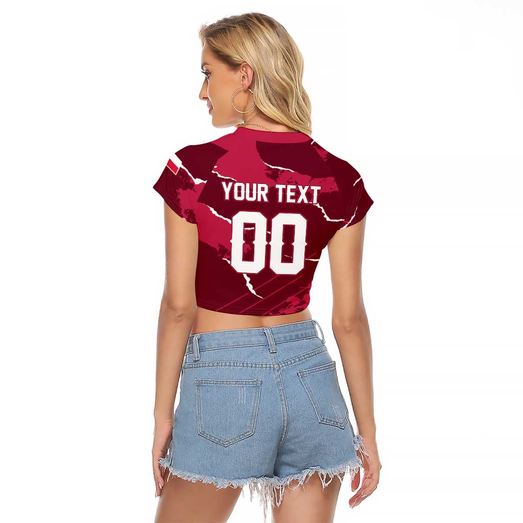 Custom Football 2026 Poland Raglan Cropped T Shirt Go Polska Eagles
