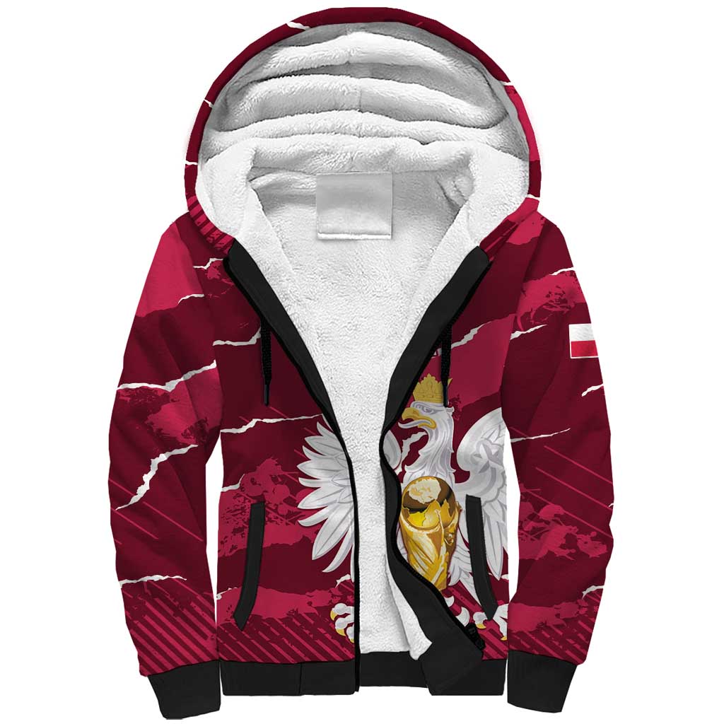 Custom Football 2026 Poland Sherpa Hoodie Go Polska Eagles
