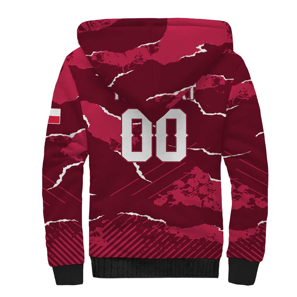 Custom Football 2026 Poland Sherpa Hoodie Go Polska Eagles