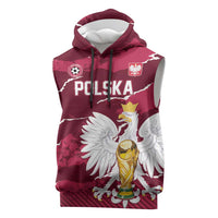 Custom Football 2026 Poland Sleeveless Hoodie Go Polska Eagles
