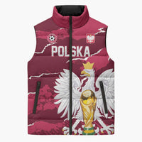 Custom Football 2026 Poland Sleeveless Puffer Jacket Go Polska Eagles