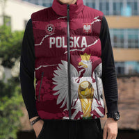 Custom Football 2026 Poland Sleeveless Puffer Jacket Go Polska Eagles