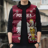 Custom Football 2026 Poland Sleeveless Puffer Jacket Go Polska Eagles