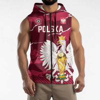 Custom Football 2026 Poland Sleeveless Zip Hoodie Go Polska Eagles