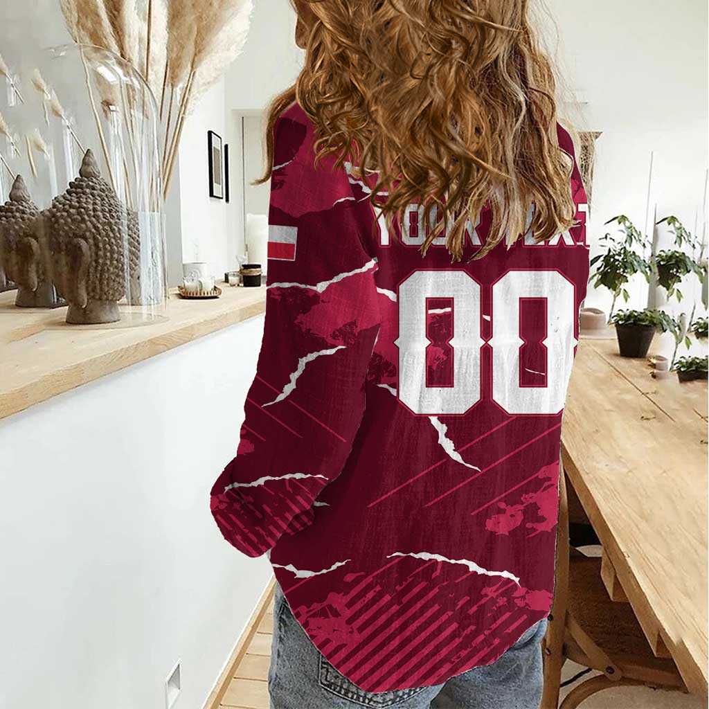 Custom Football 2026 Poland Women Casual Shirt Go Polska Eagles