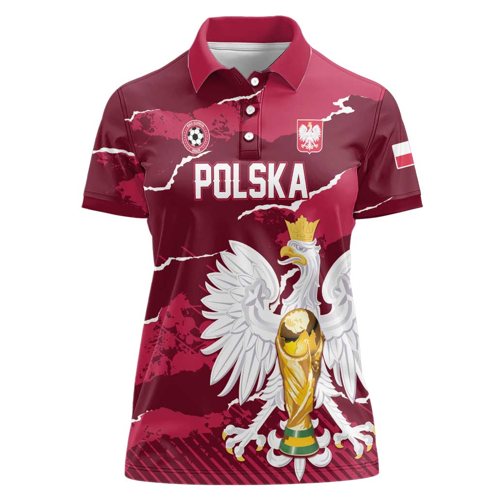 Custom Football 2026 Poland Women Polo Shirt Go Polska Eagles