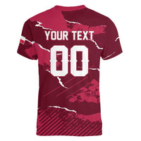 Custom Football 2026 Poland Women V-Neck T-Shirt Go Polska Eagles