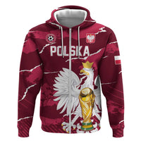 Custom Football 2026 Poland Zip Hoodie Go Polska Eagles
