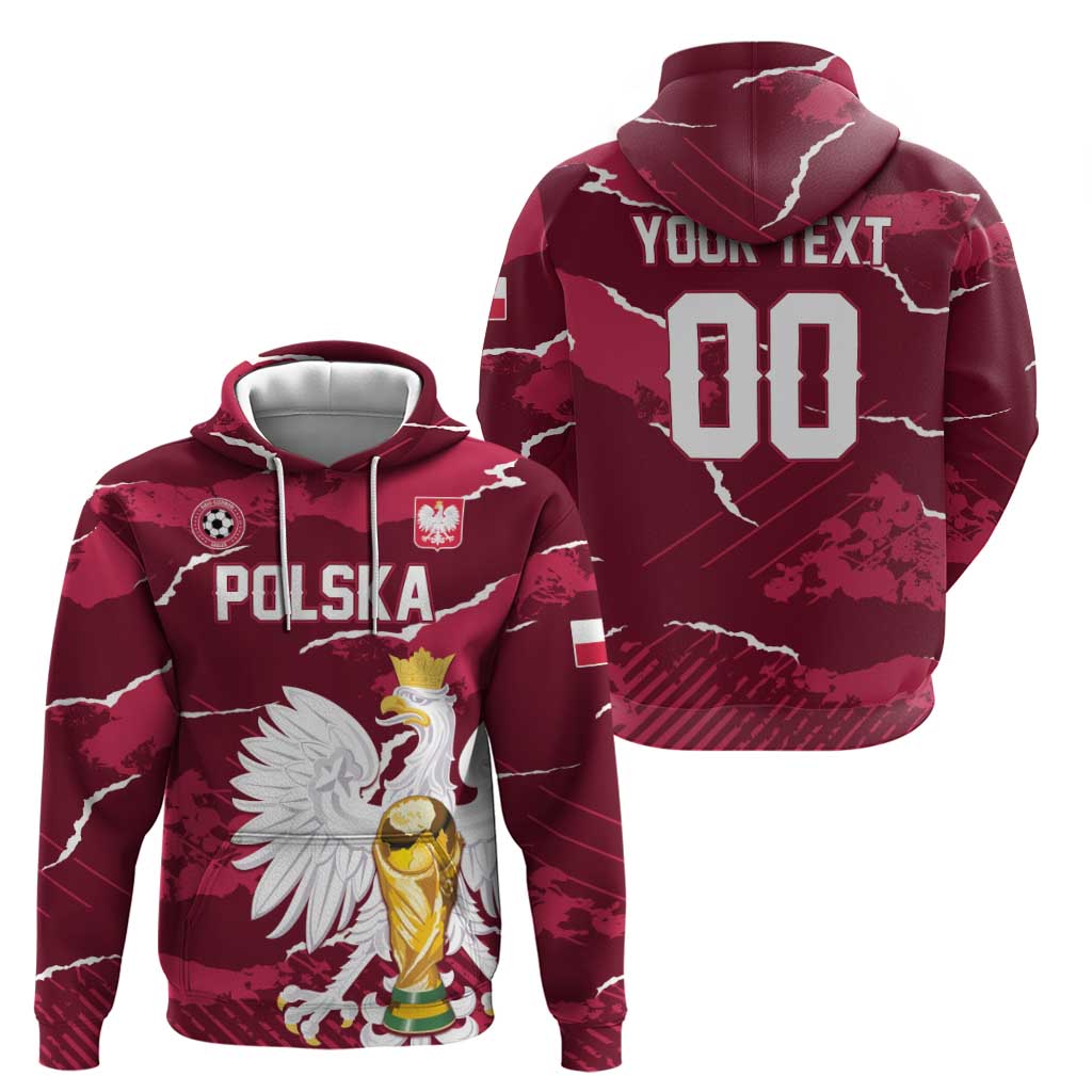 Custom Football 2026 Poland Zip Hoodie Go Polska Eagles