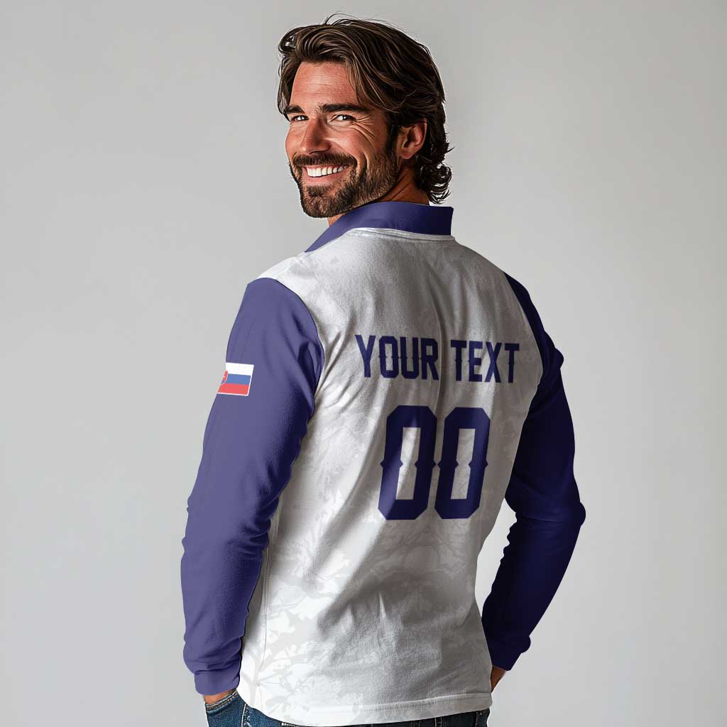 Custom Football 2026 Slovakia Long Sleeve Polo Shirt Hrabri Sokoli