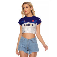 Custom Football 2026 Slovakia Raglan Cropped T Shirt Hrabri Sokoli