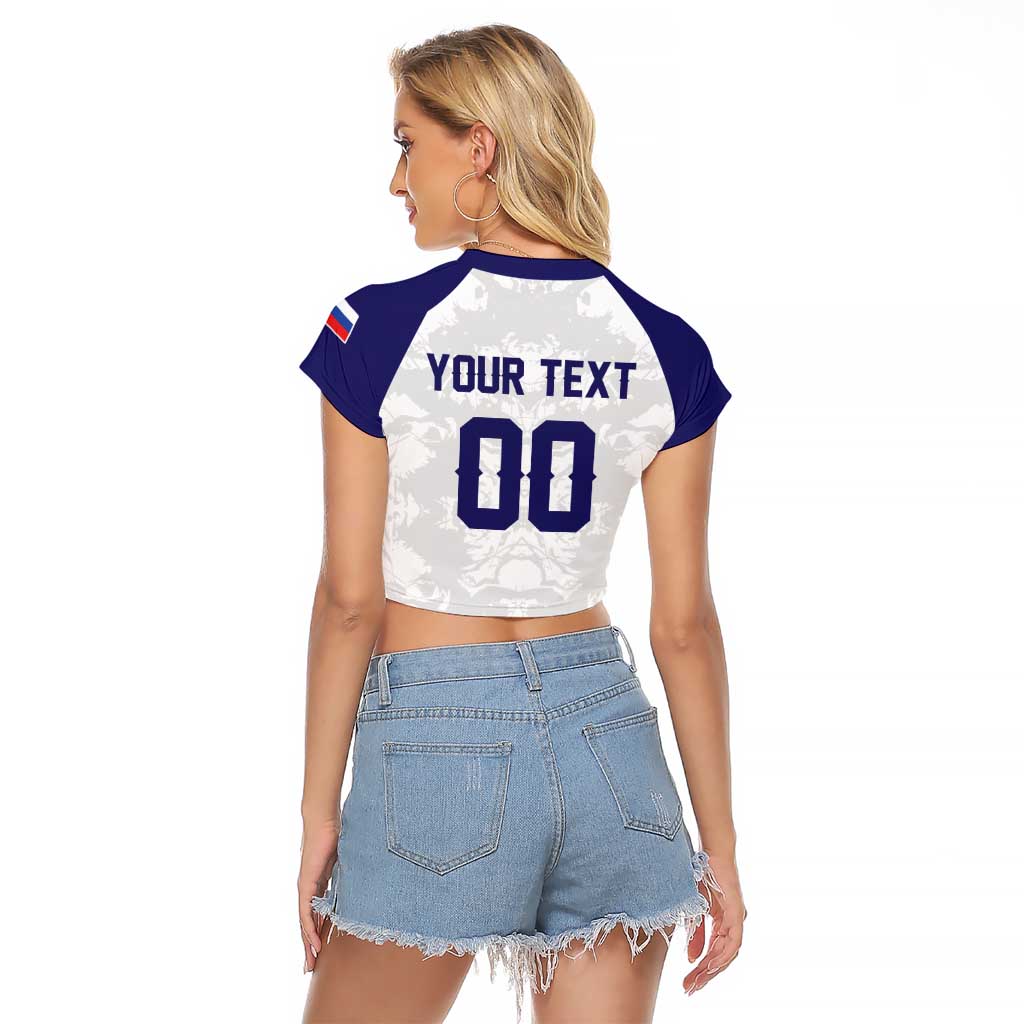 Custom Football 2026 Slovakia Raglan Cropped T Shirt Hrabri Sokoli