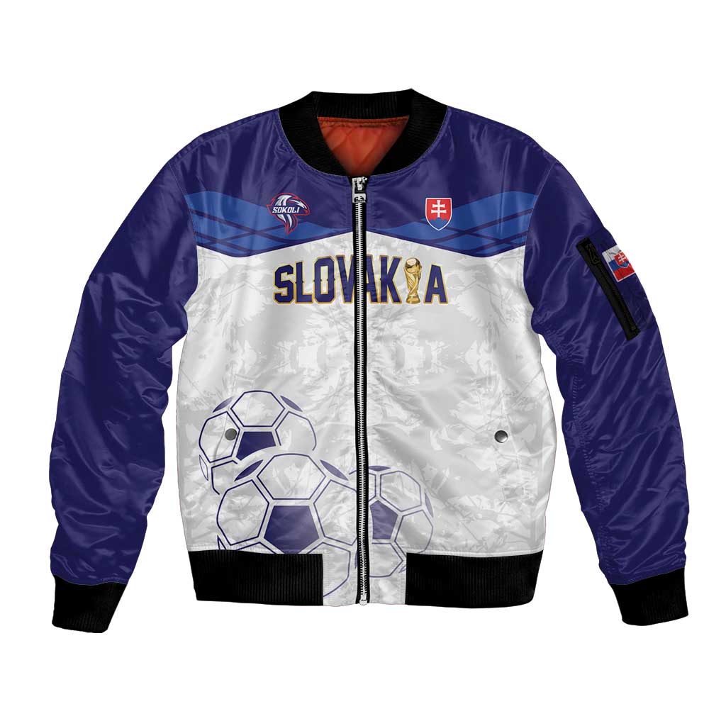Custom Football 2026 Slovakia Sleeve Zip Bomber Jacket Hrabri Sokoli
