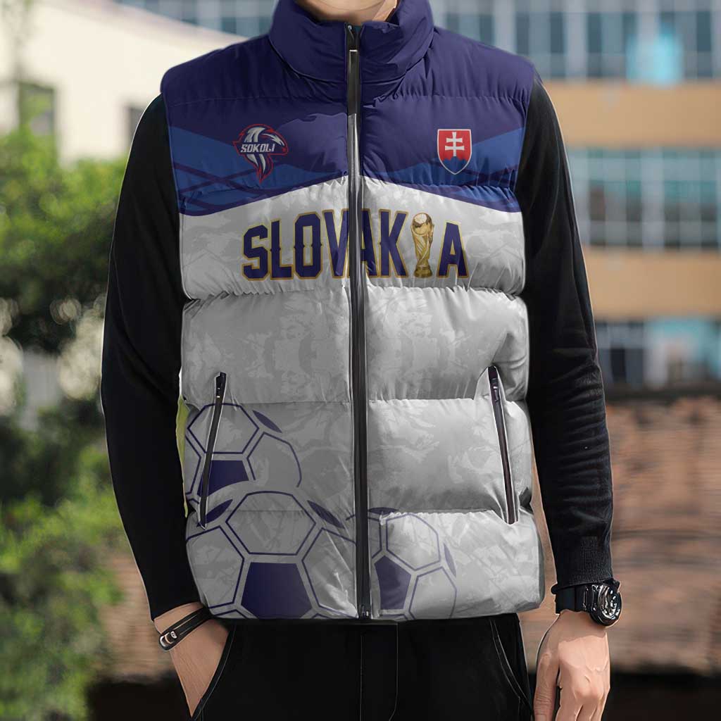 Custom Football 2026 Slovakia Sleeveless Puffer Jacket Hrabri Sokoli