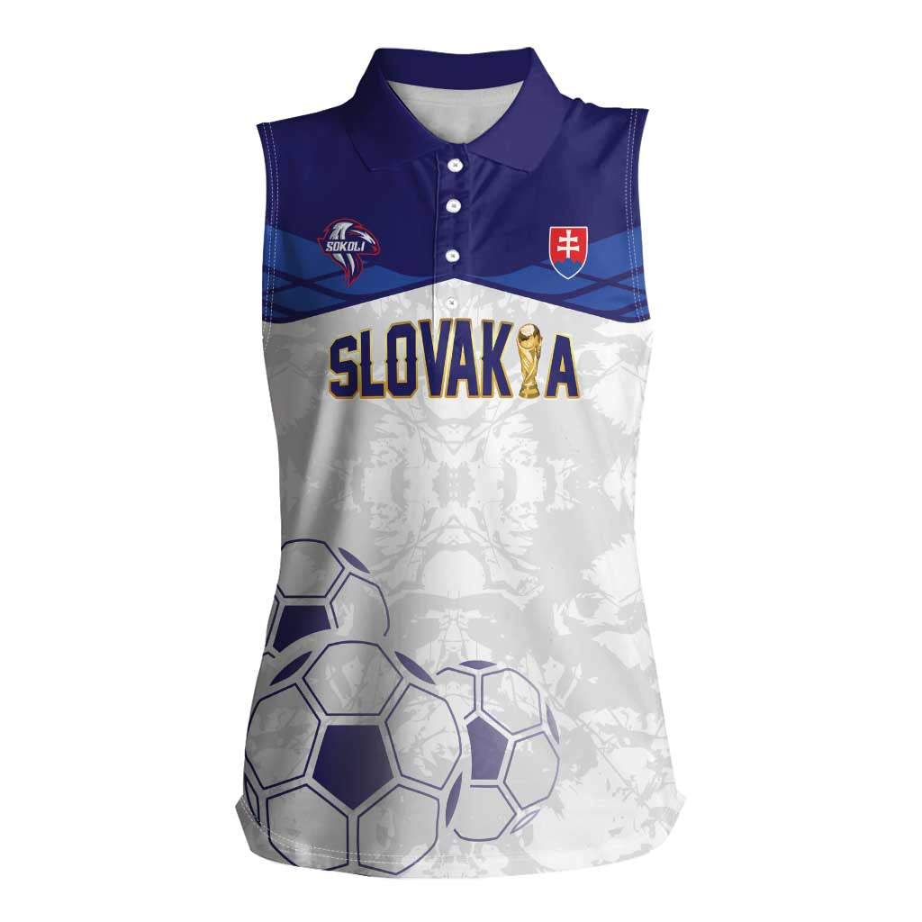 Custom Football 2026 Slovakia Women Sleeveless Polo Shirt Hrabri Sokoli