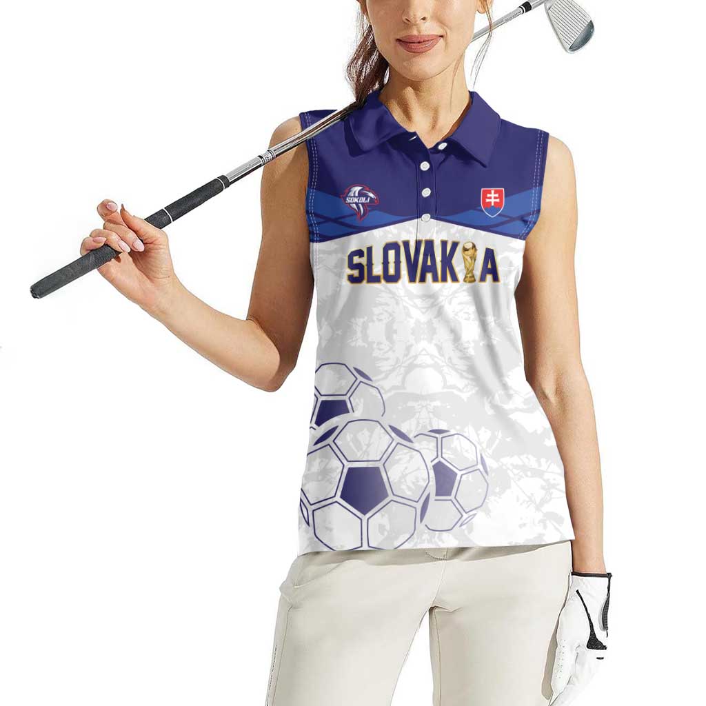Custom Football 2026 Slovakia Women Sleeveless Polo Shirt Hrabri Sokoli